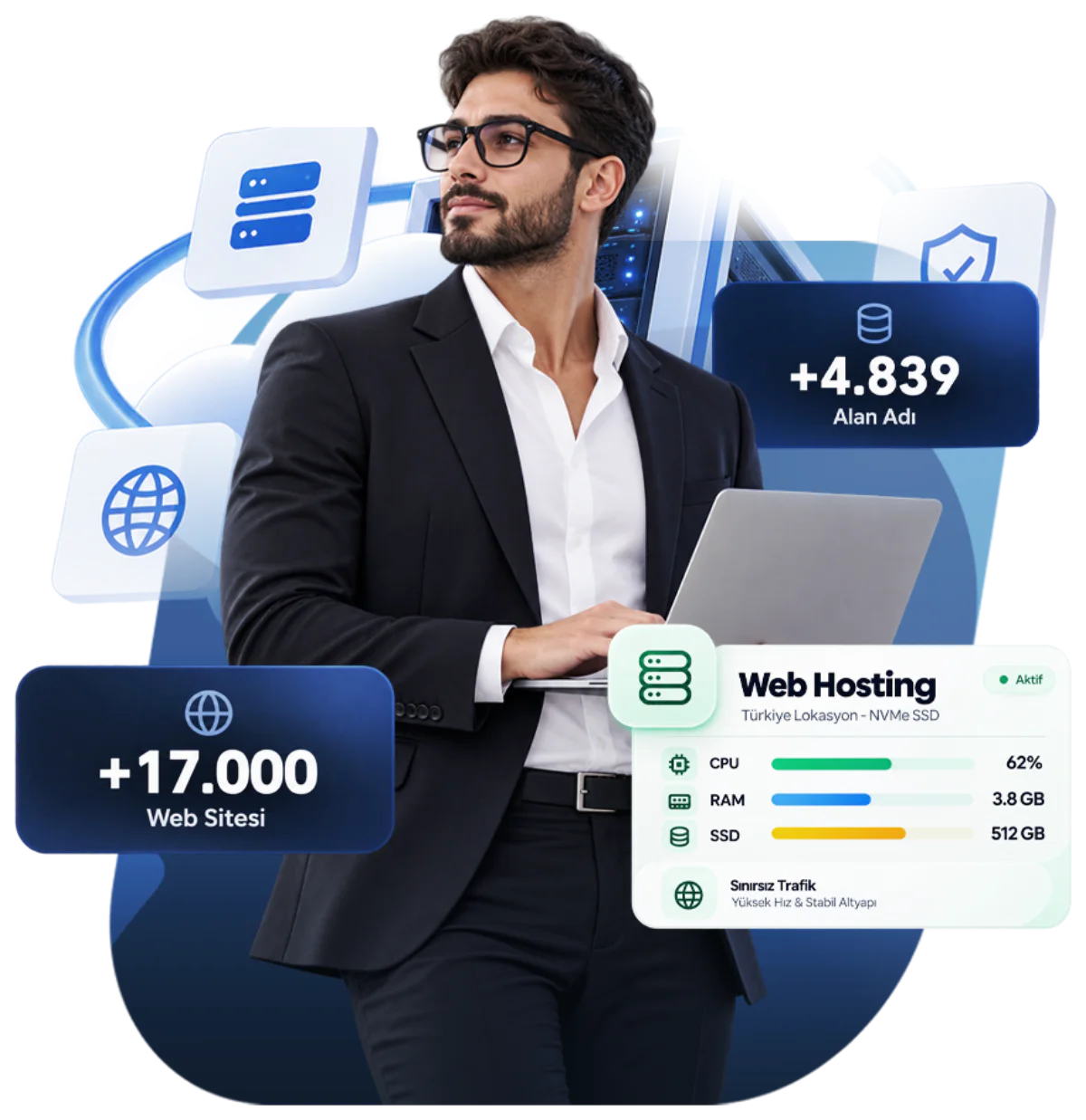 Poyraz Hosting web hosting paneli: 17.000 web sitesi, 4.839 alan adı